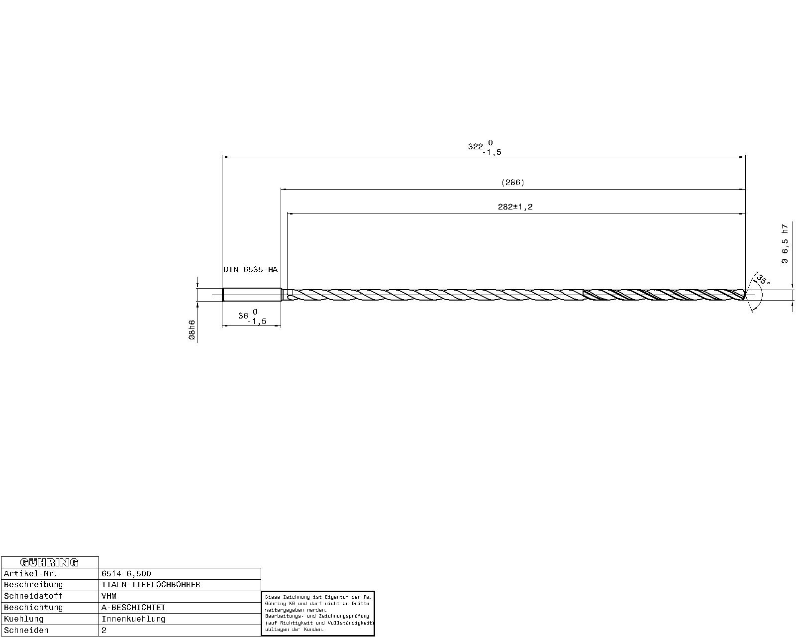 Guhring Ratio Drill 40 x D Solid Carbide with IC - Image 2
