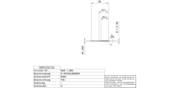 Guhring Jobber drill HSCO TiN Coated - Image 2