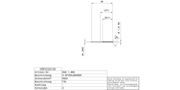 Guhring Jobber drill HSCO TiN Coated - Image 2