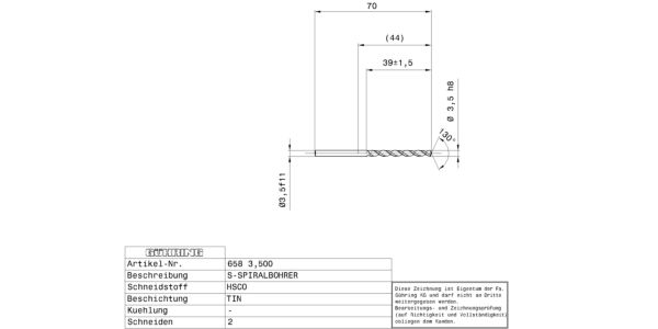 Guhring Jobber drill HSCO TiN Coated - Image 2