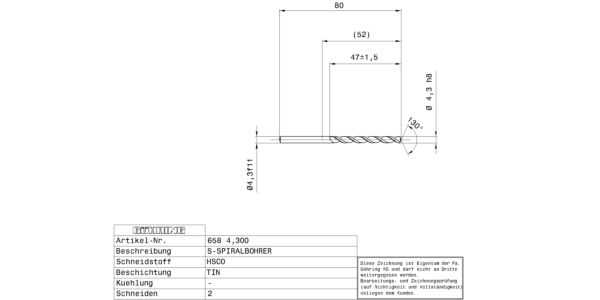 Guhring Jobber drill HSCO TiN Coated - Image 2