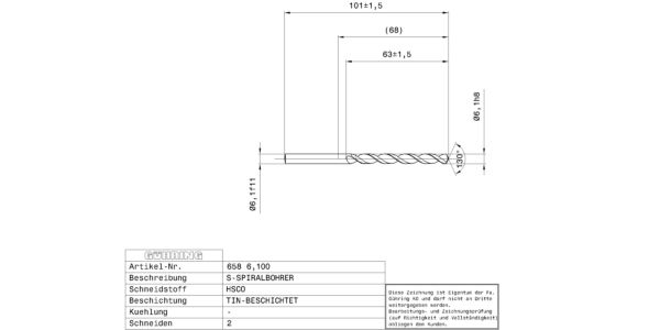 Guhring Jobber drill HSCO TiN Coated - Image 2