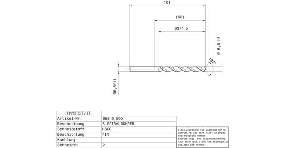 Guhring Jobber drill HSCO TiN Coated - Image 2