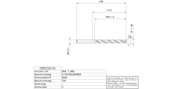 Guhring Jobber drill HSCO TiN Coated - Image 2