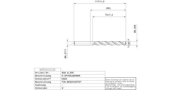 Guhring Jobber drill HSCO TiN Coated - Image 2