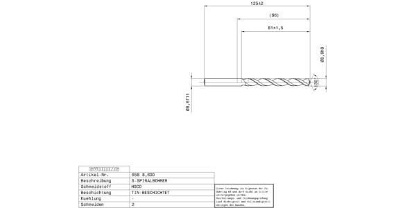 Guhring Jobber drill HSCO TiN Coated - Image 2
