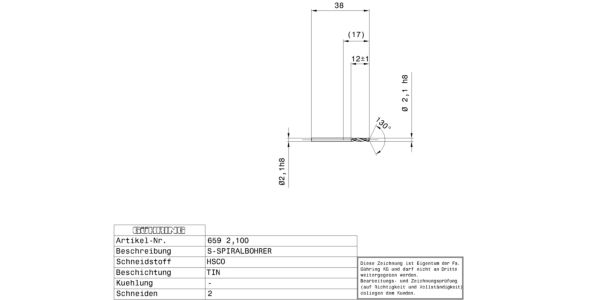 Guhring Stub drill HSCO TiN Coated - Image 2