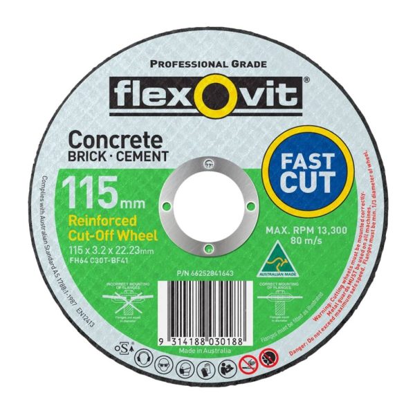 115 x 3.2 x 22.23mm FH64 MASONRY TYPE 41 CUTTING - OFF WHEELS