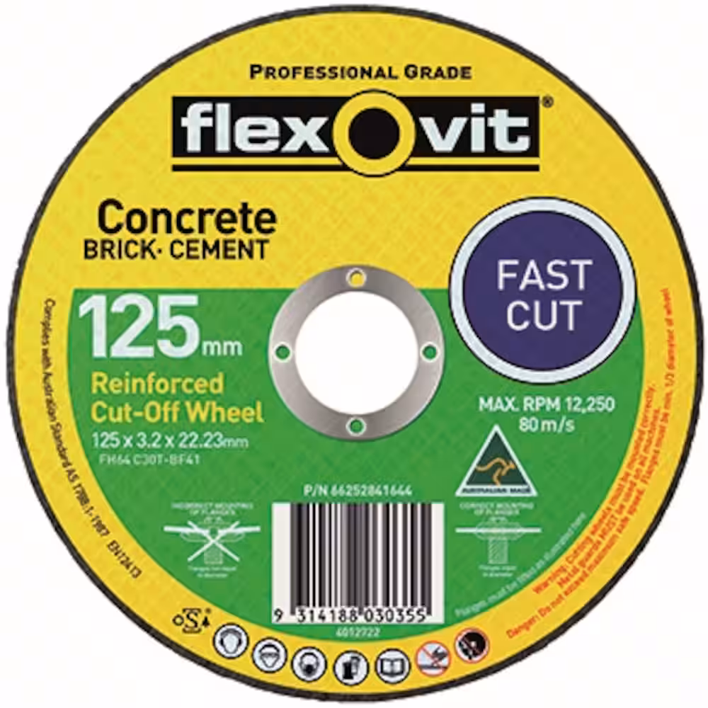 FLEXOVIT 350 x 4.1 x 20.0mm FH3714 MASONRY HIGH SPEED MACHINES CUTTING-OFF WHEELS TYPE 41