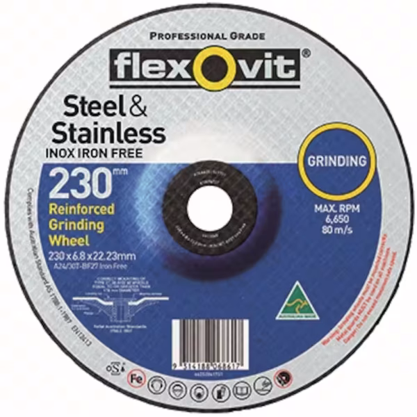 125 x 6.8 x 22.23mm A24/30T IRON FREE METAL DEPRESSED CENTRE GRINDING