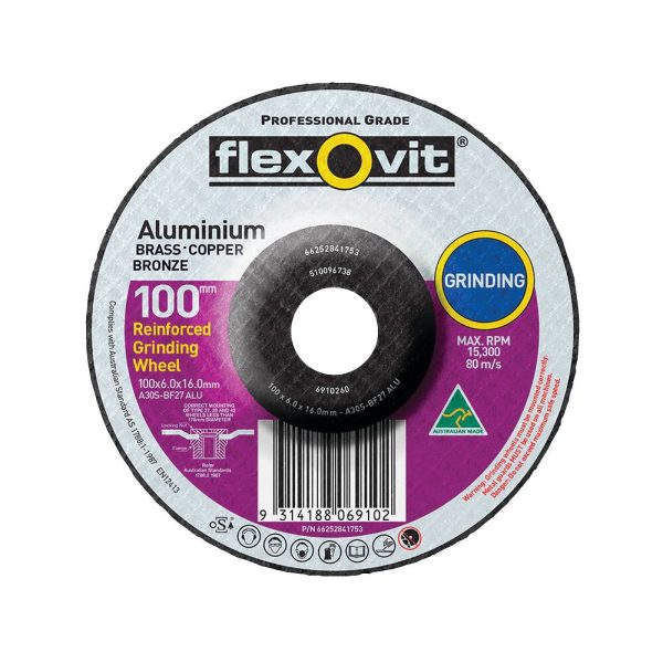 100 x 6.0 x 16.0mm A30S ALUMINIUM DEPRESSED CENTRE GRINDING