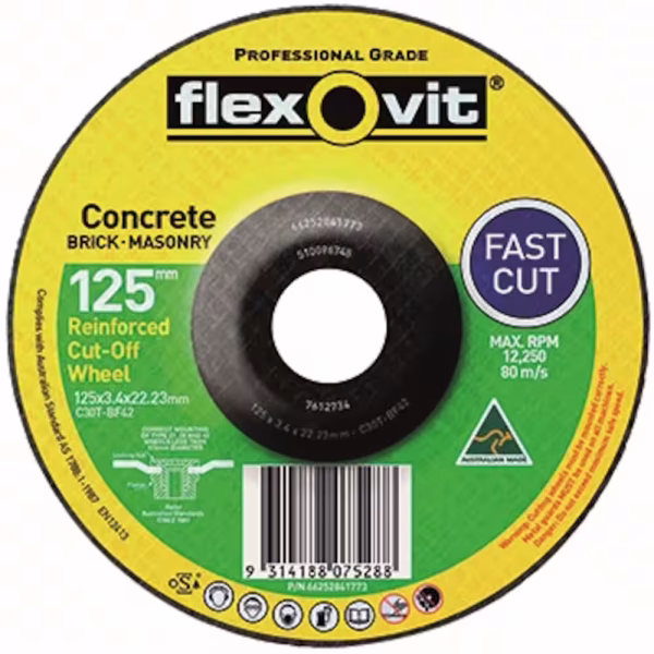 115 x 3.4 x 22.23mm C30T MASONRY DEPRESSED CENTRE CUTTING
