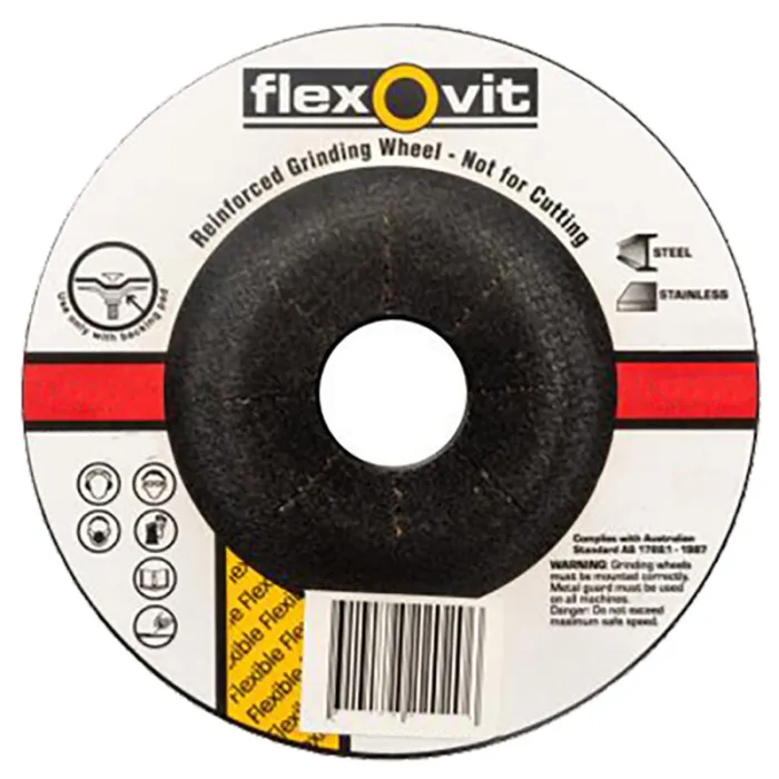 FLEXOVIT * 115 x 3.0 x 22.23mm WA46 FLEXIBLE DISC DEPRESSED CENTRE GRINDING
