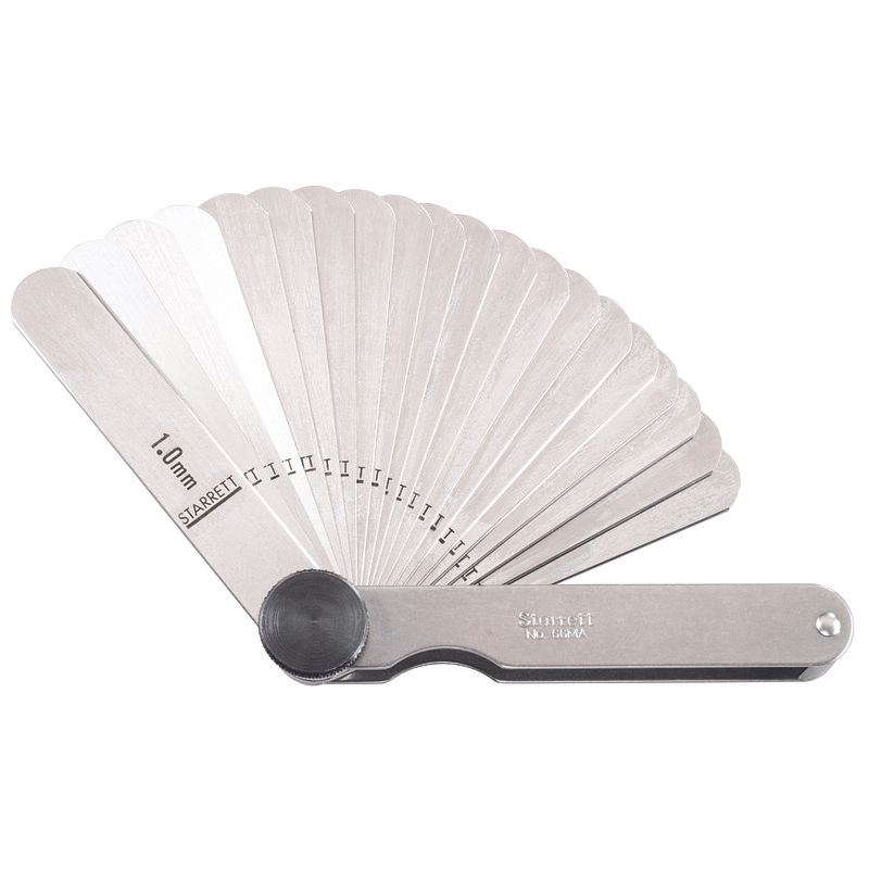 Starrett - Thickness Gage Metric 20 Straight Leaves 0.05-1.0mm Range 12.7mmx77mm
