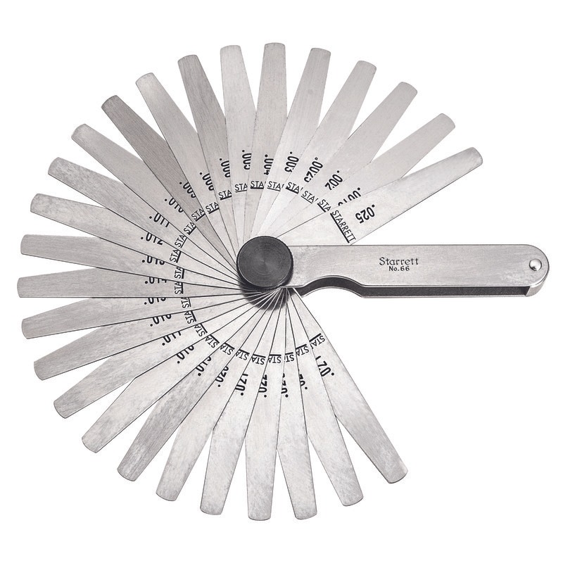 Starrett - Thickness Gage 26 Tapered Leaves .0015in-.025in Range