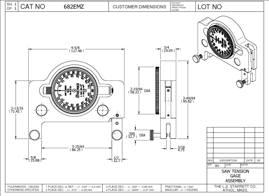 Starrett - Saw Tension Gage - Image 4