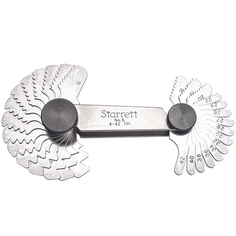 Starrett - Screw Pitch Gage 60dg Threads 30 Leaves 4-42 Tpi