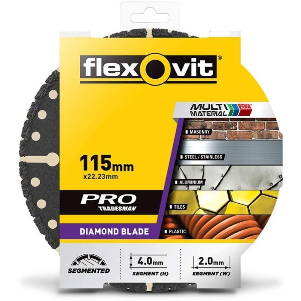 115X20/22.23 FLEXOVIT MULTI MATERIAL DIAMONDS BLADES - FOR ANGLE GRINDER/CIRCULAR SAW/TILE SAW - Image 2