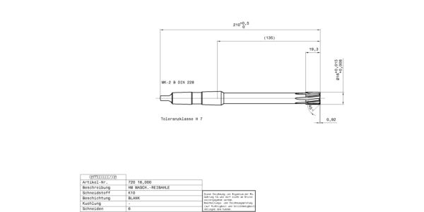 Guhring Machine Reamer Taper Shank Carbide Tipped H7 - Image 2