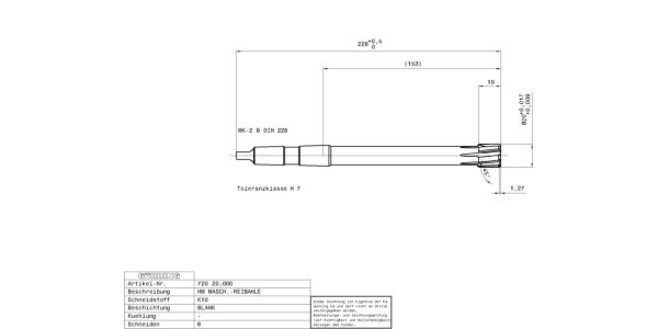 Guhring Machine Reamer Taper Shank Carbide Tipped H7 - Image 2
