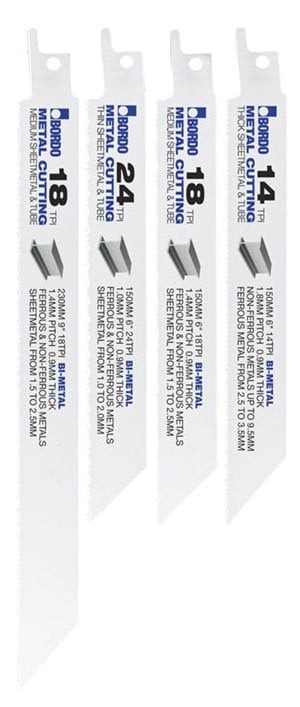 Bordo Metal Cutting Reciprocating Saw Blade Assortment - 4 Blades