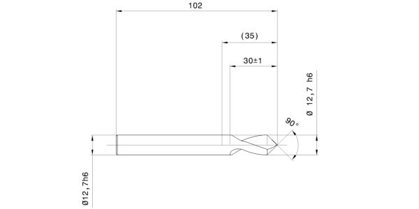 Guhring 90 degree NC-spotting drill Carbide - Image 2