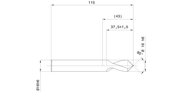 Guhring 90 degree NC-spotting drill Carbide - Image 2