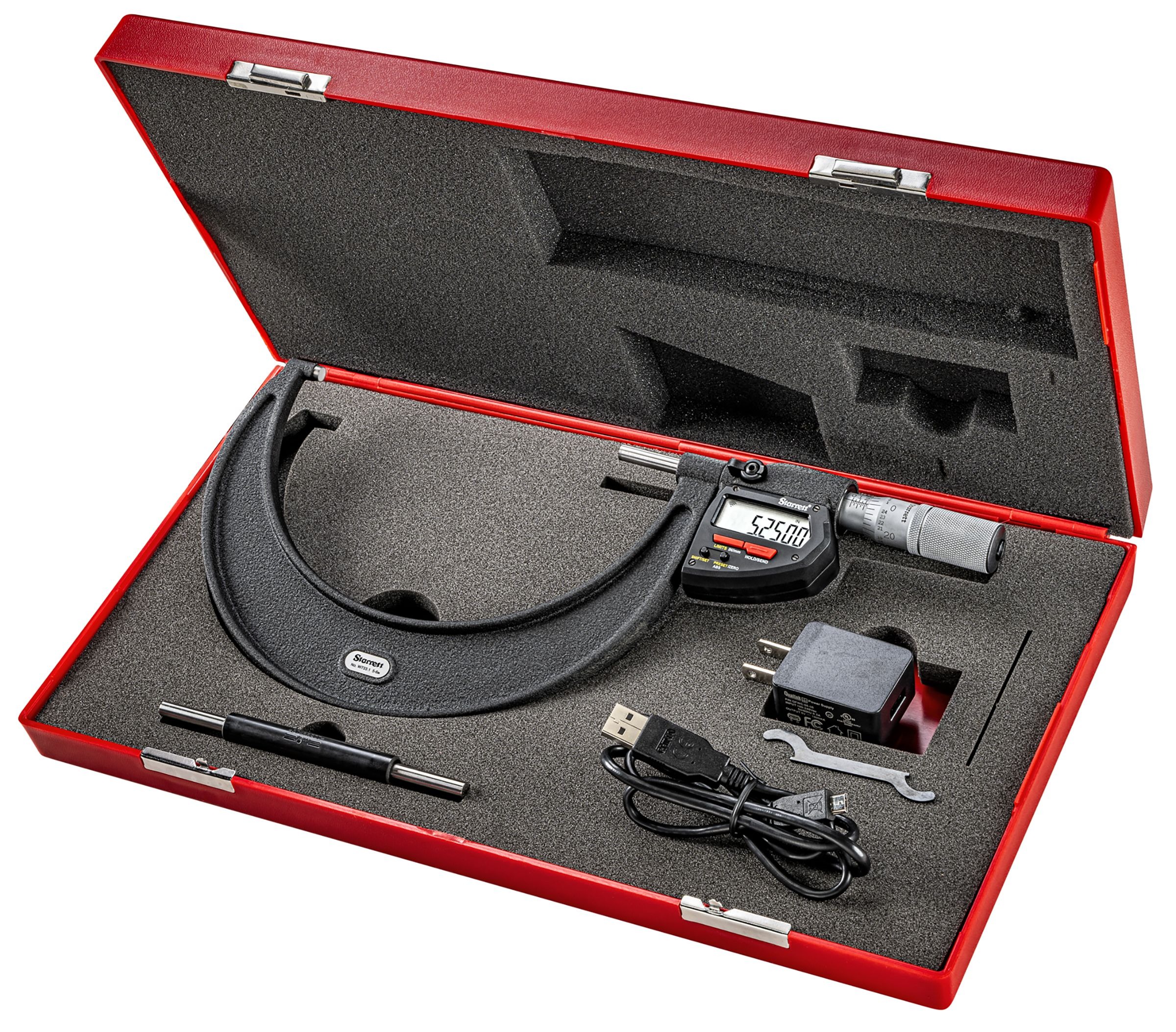 Starrett Elec. Dig. Mic w/Output 6-7in .0001in Res. Case 733.1XFLZ-7 Electronic Micrometer - Image 2