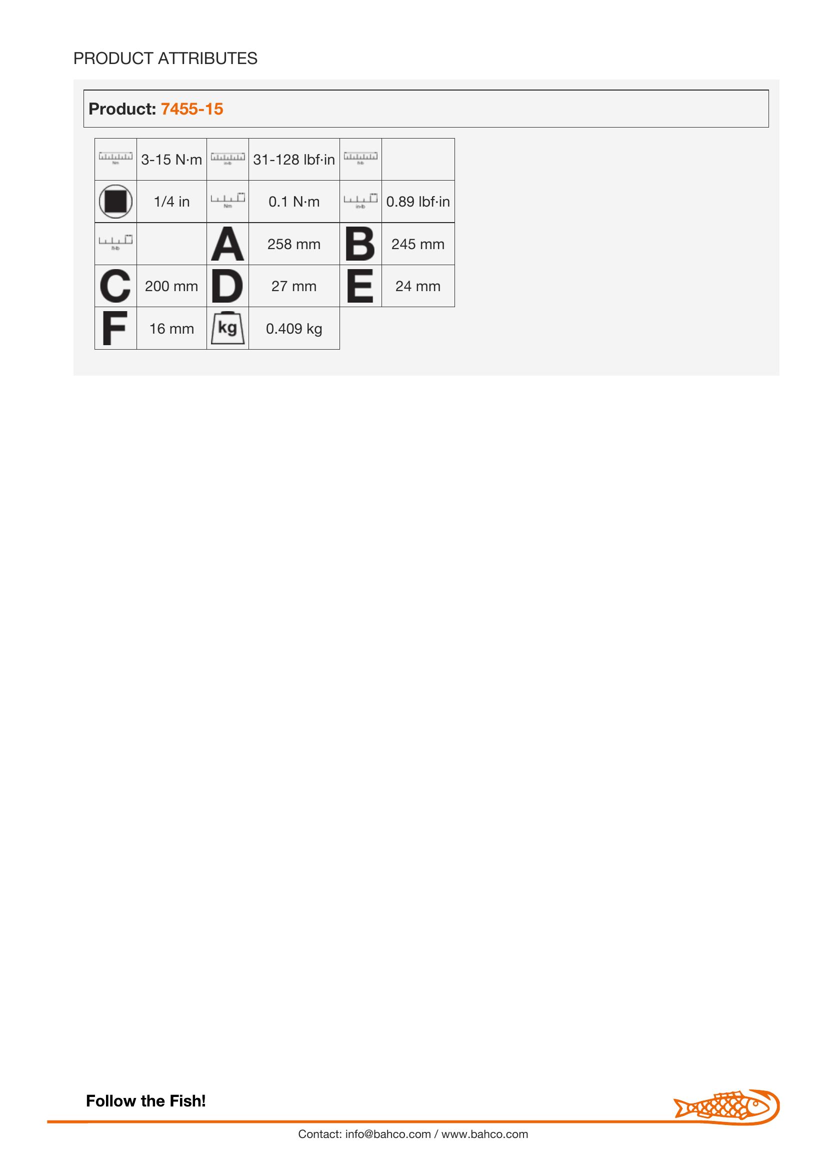 Bahco Mechanical Adjustable Click Torque Wrench With 1" Square Drive Fixed Head And Marked Scale 300 N.M-1500 N.M - Image 7