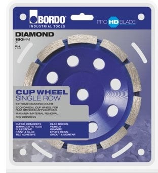 Bordo 180mm Single Row Diamond Cup Wheel