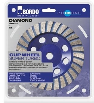 Bordo 180mm Turbo Diamond Cup Wheel