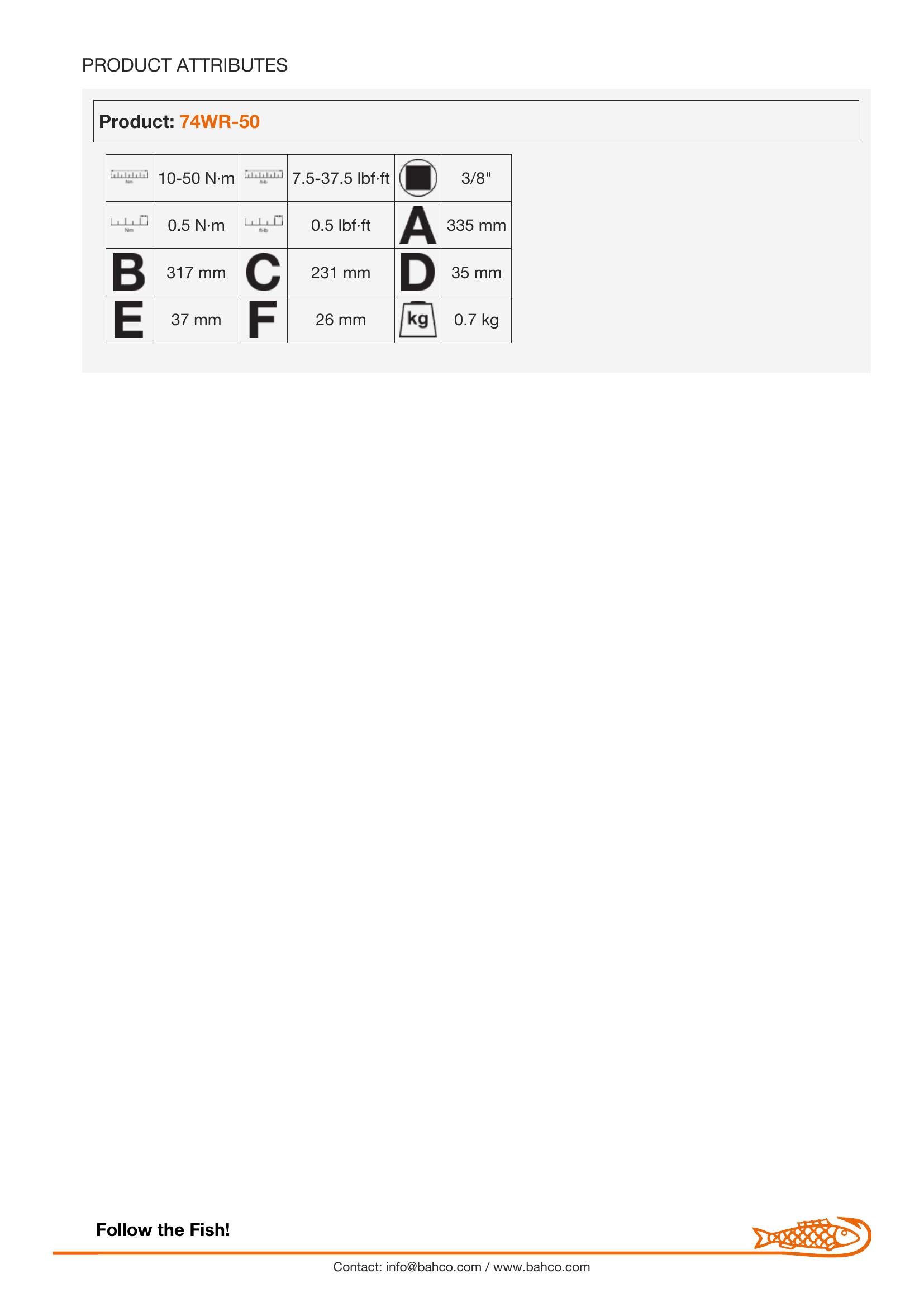 Bahco 3/8" Square Drive Mechanical Adjustable Window Torque Click Wrench 10 N.M-50 N.M - Image 7