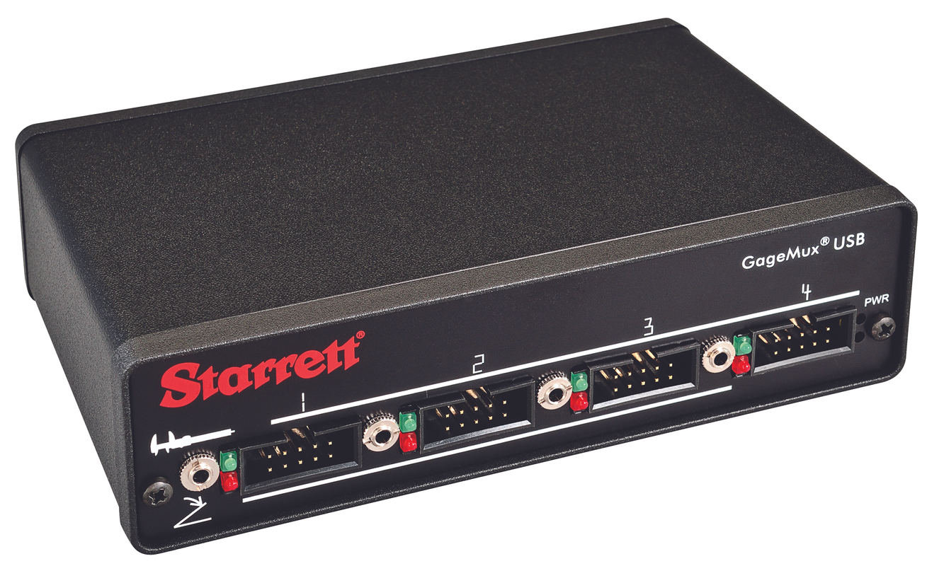 Starrett GAGE MUX 4 PORT- USB- RS232- KEYBOARD OUTPUT 7612 Data Multiplexer Gage Interface