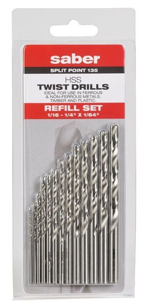 Saber - 13 Piece Bright HSS Jobber Refill Set