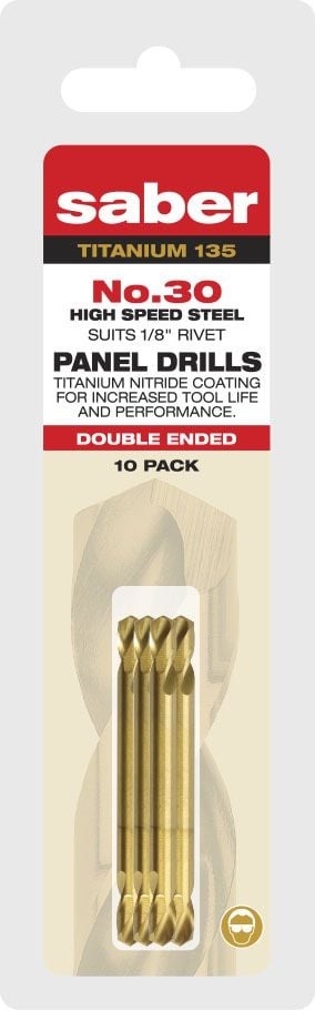 Saber - Saber 30 Gauge Hang Sell TiN Coated HSS Double Ended Panel D