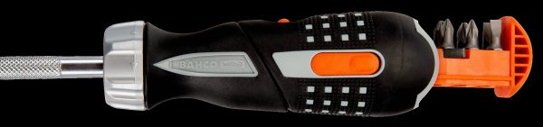 Bahco Screwdriver, ratchet, pistol grip, 250mm long, contains 6 bits: PH1, PH2, PZ1, PZ2, SL 4.5 and SL 5.5 - Image 5