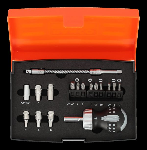 Bahco Screwdriver - stubby ratchet mini screwdriver & socket set - 18 pieces - Image 2