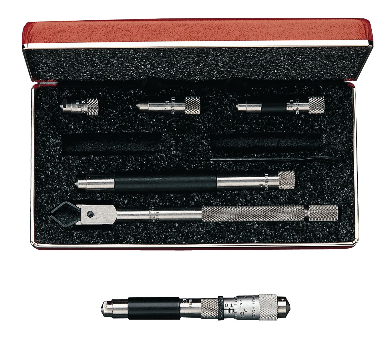 Starrett - Tubular Inside Mic 1 1/2-8in 5 Rods/Handle. Case - Image 2