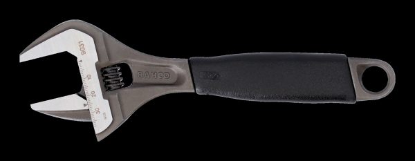 Bahco Adjustable wrench, 10" 270mm, extra wide jaw opening to 46.5mm, warm handle, phosphated - Image 2