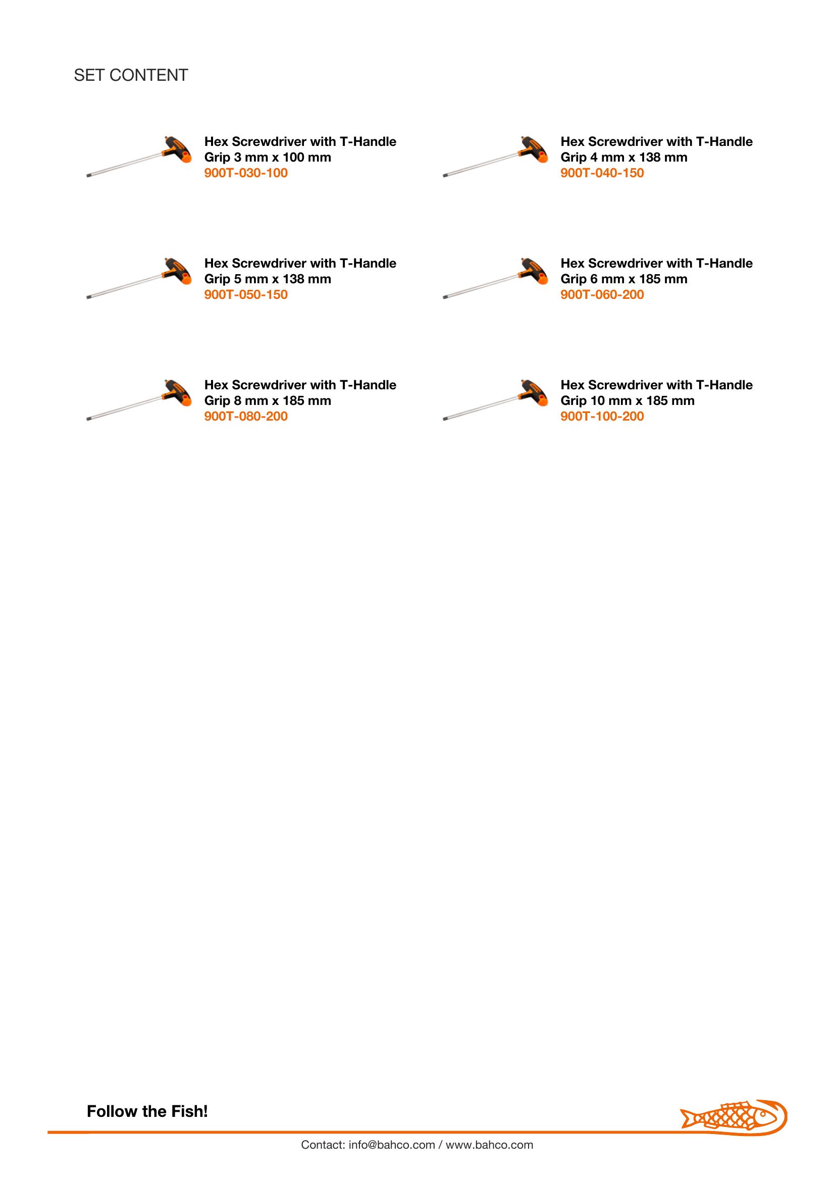 Bahco 6 piece T-Handle Hex Screwdriver Set - Image 6