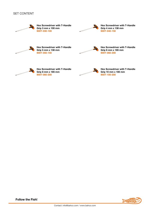 Bahco 6 piece T-Handle Hex Screwdriver Set - Image 6