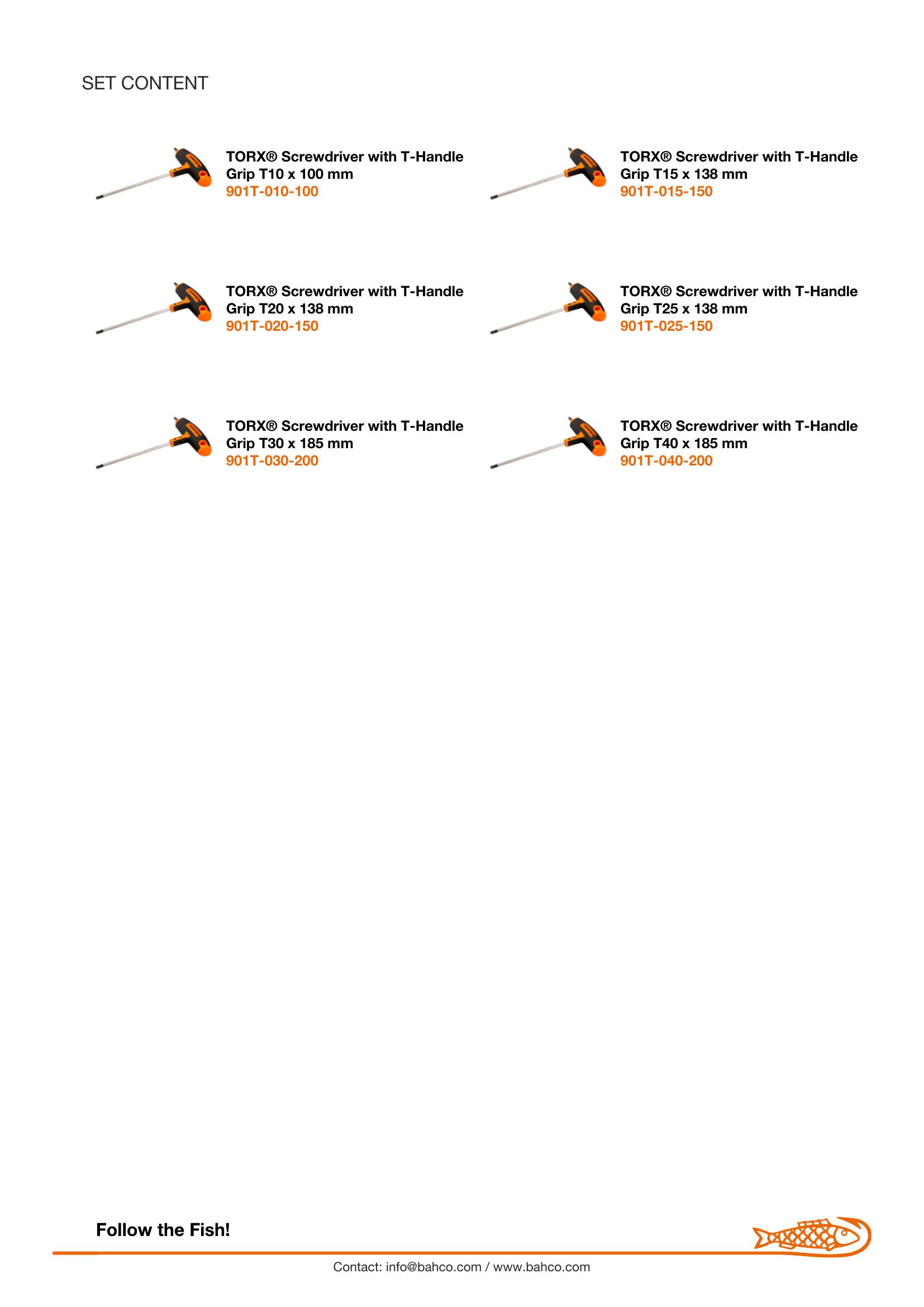 Bahco 6 piece T-Handle Torx Screwdriver Set - Image 6
