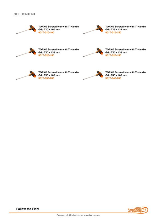 Bahco 6 piece T-Handle Torx Screwdriver Set - Image 6