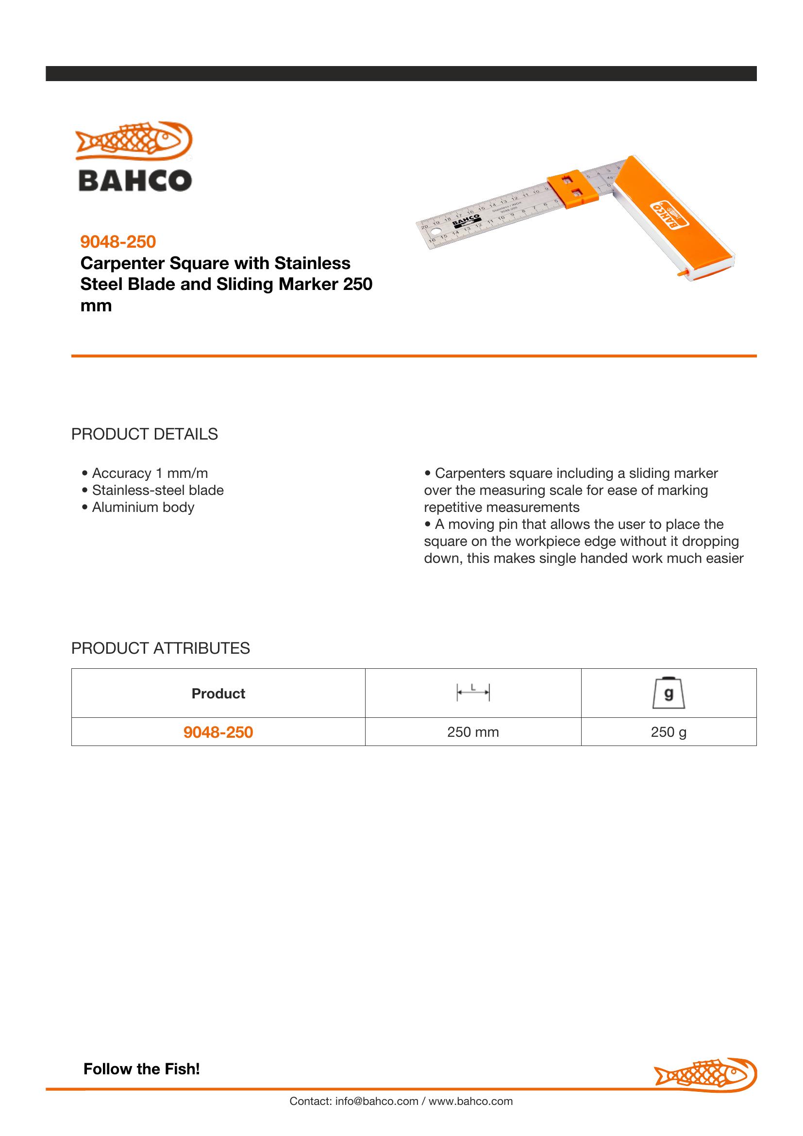 Bahco Square with balance pin & removable indicator on blade - Image 5