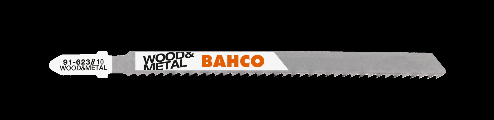 Bahco Jigsaw blades, bi-metal, Euro shank, 116mm, 10 TPI, 5 blades/card