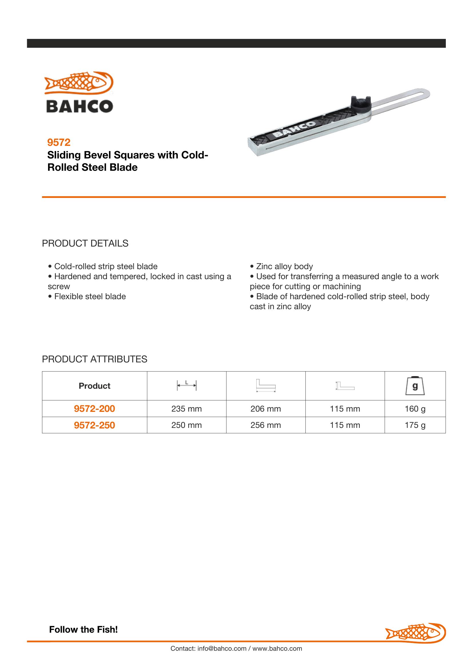 Bahco Sliding bevel, 200mm, 8" - Image 5