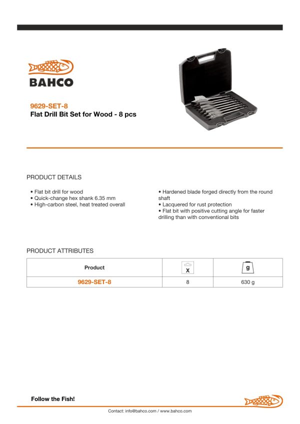 Bahco Flat Bit Set - 8 pieces - Image 4