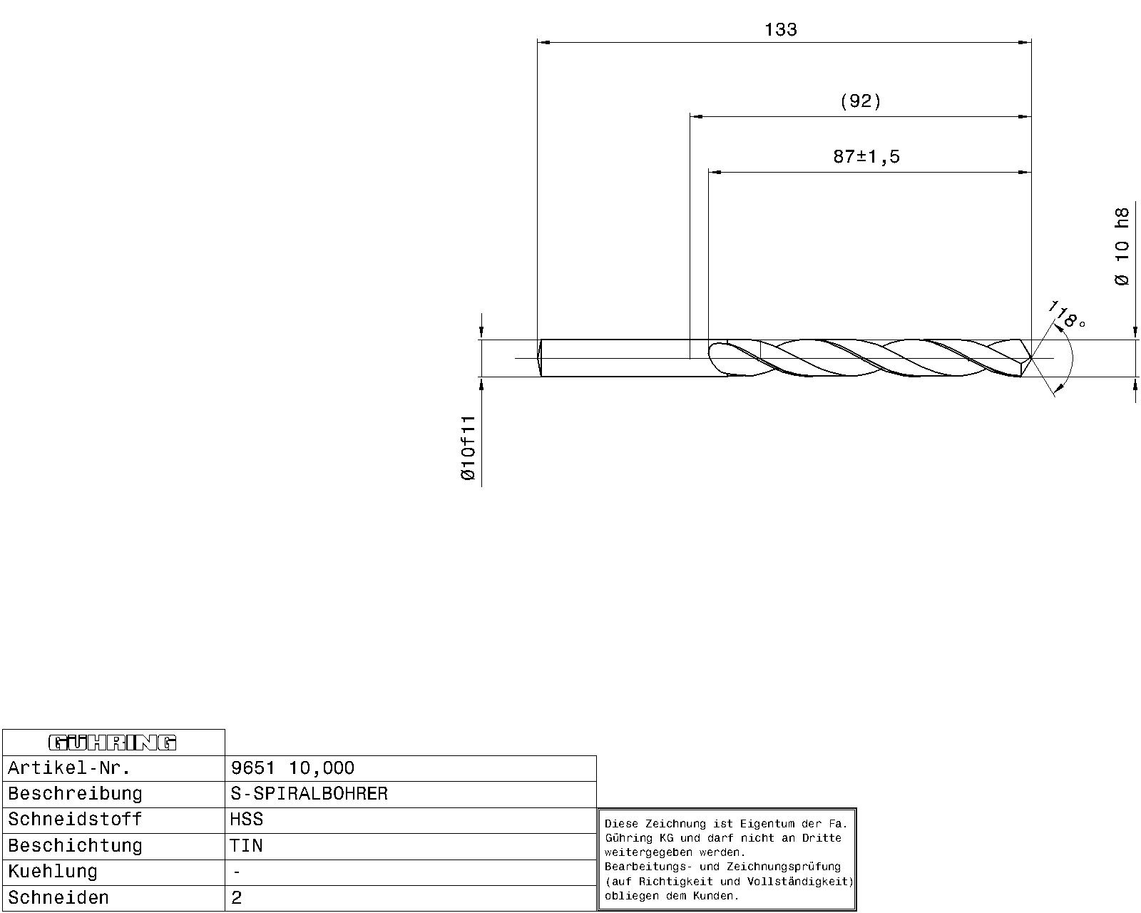Guhring HSS Tip Coated Drill - Image 2