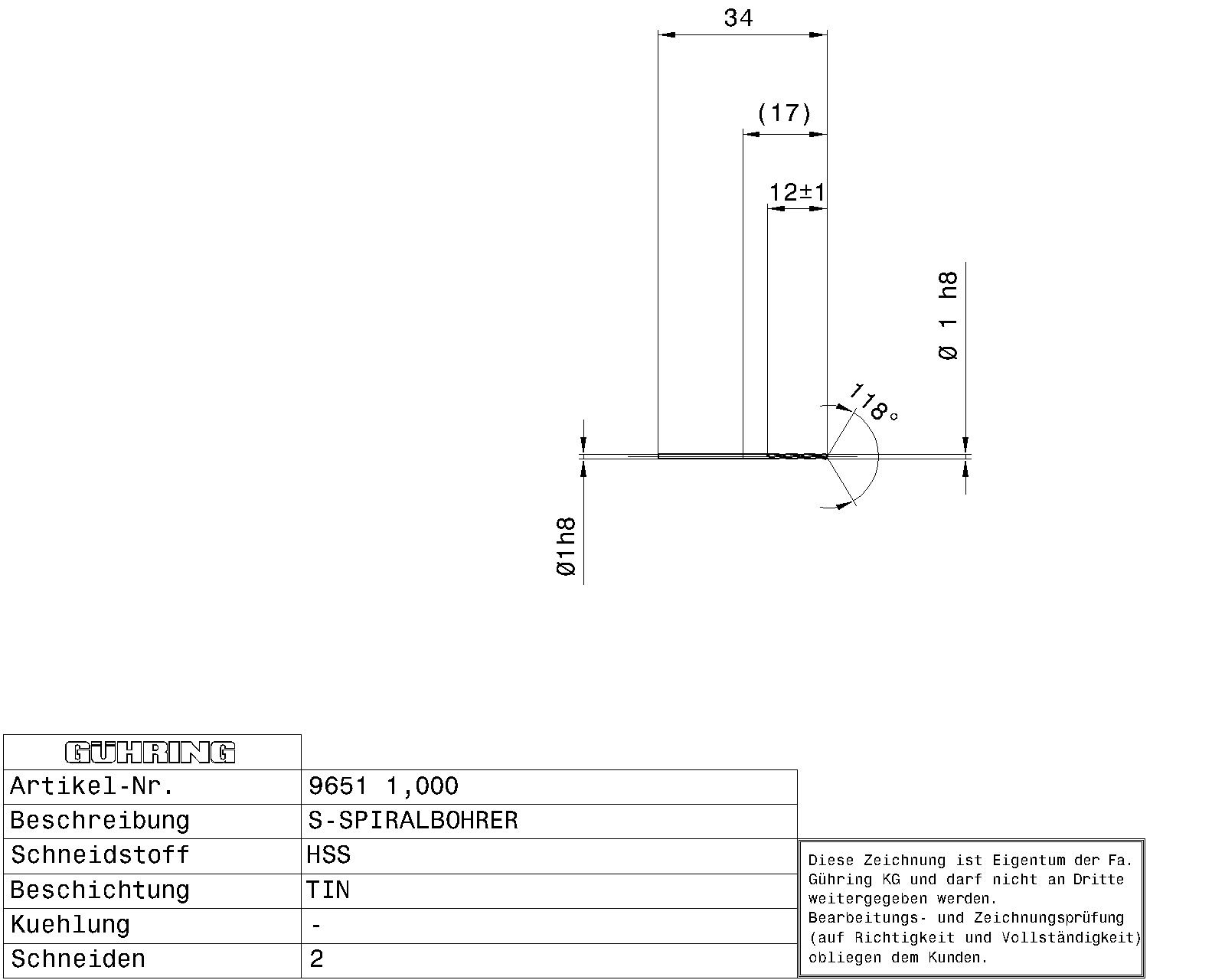 Guhring HSS Tip Coated Drill - Image 2