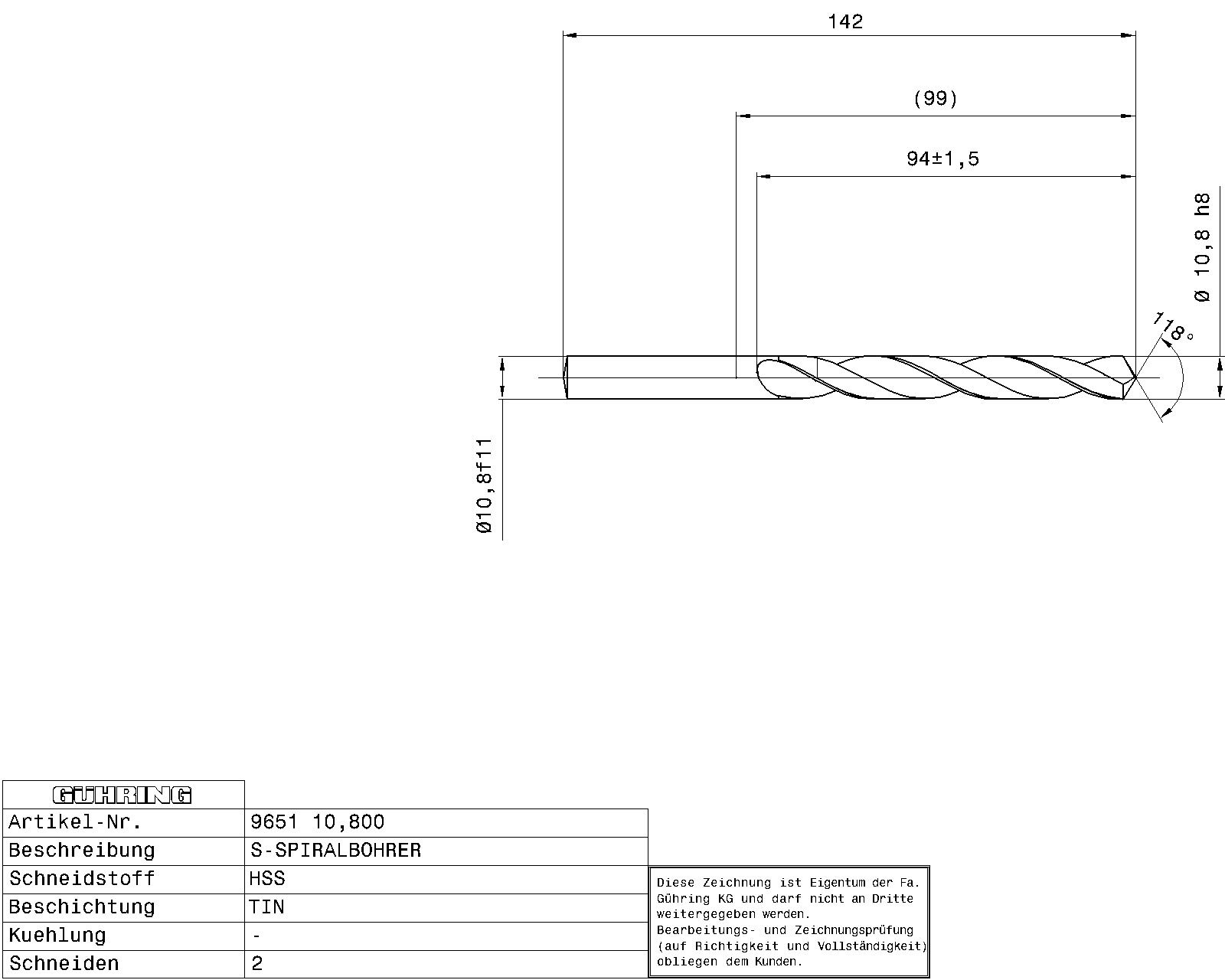 Guhring HSS Tip Coated Drill - Image 2
